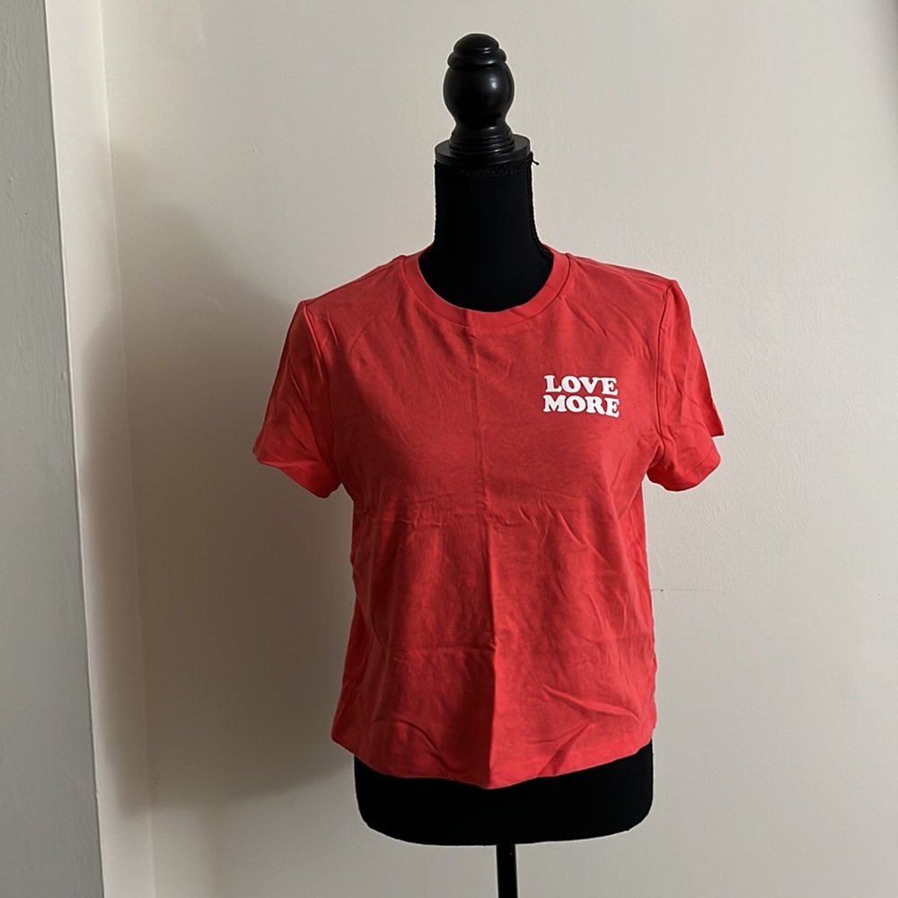 GAP Rose Bush Pink Cropped Graphic Tee - Size: M - Picture 3 of 6
